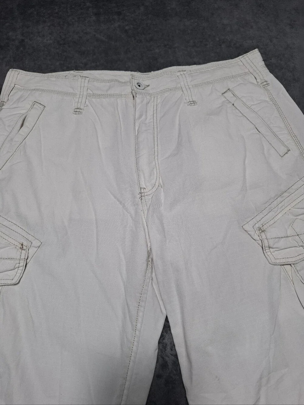 Jet Lag Cargo Shorts Camp Rugged Withe / Cream Utility Baggy Mens Size 36